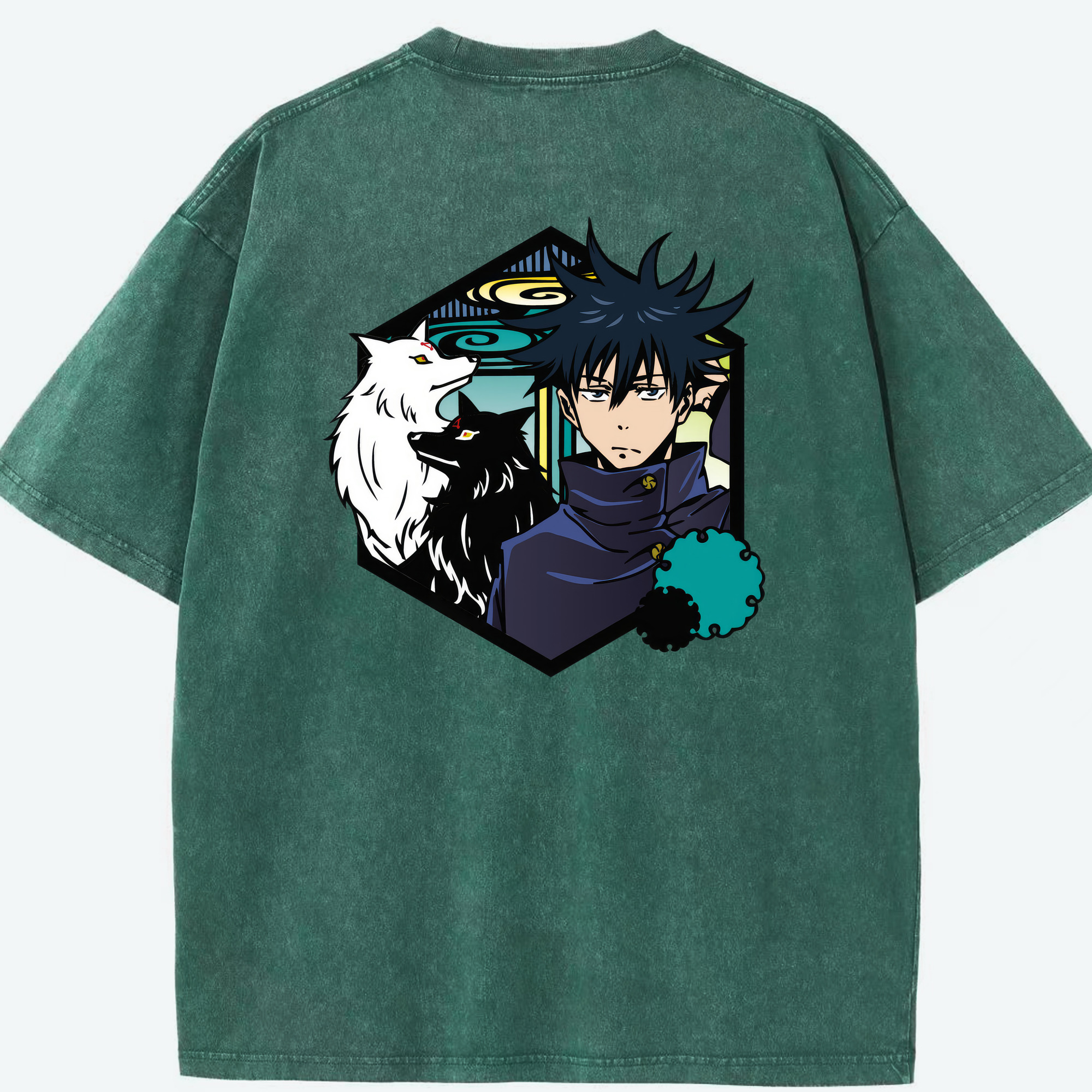 （画像用） 呪術廻戦 Jujutsu Kaisen 綿100% ヴィンテージ風 半袖Tシャツ（背面プリント）